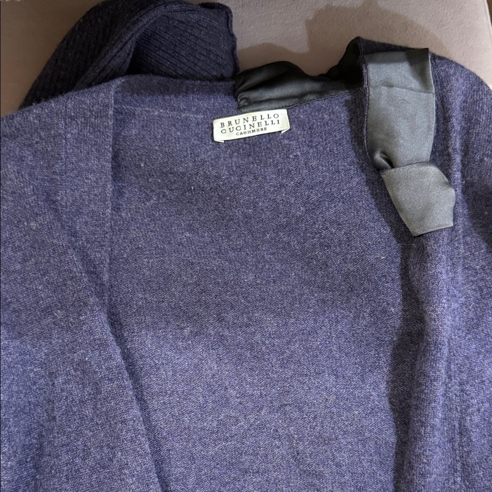 Brunello Cucinelli Heathered Blue Cardigan